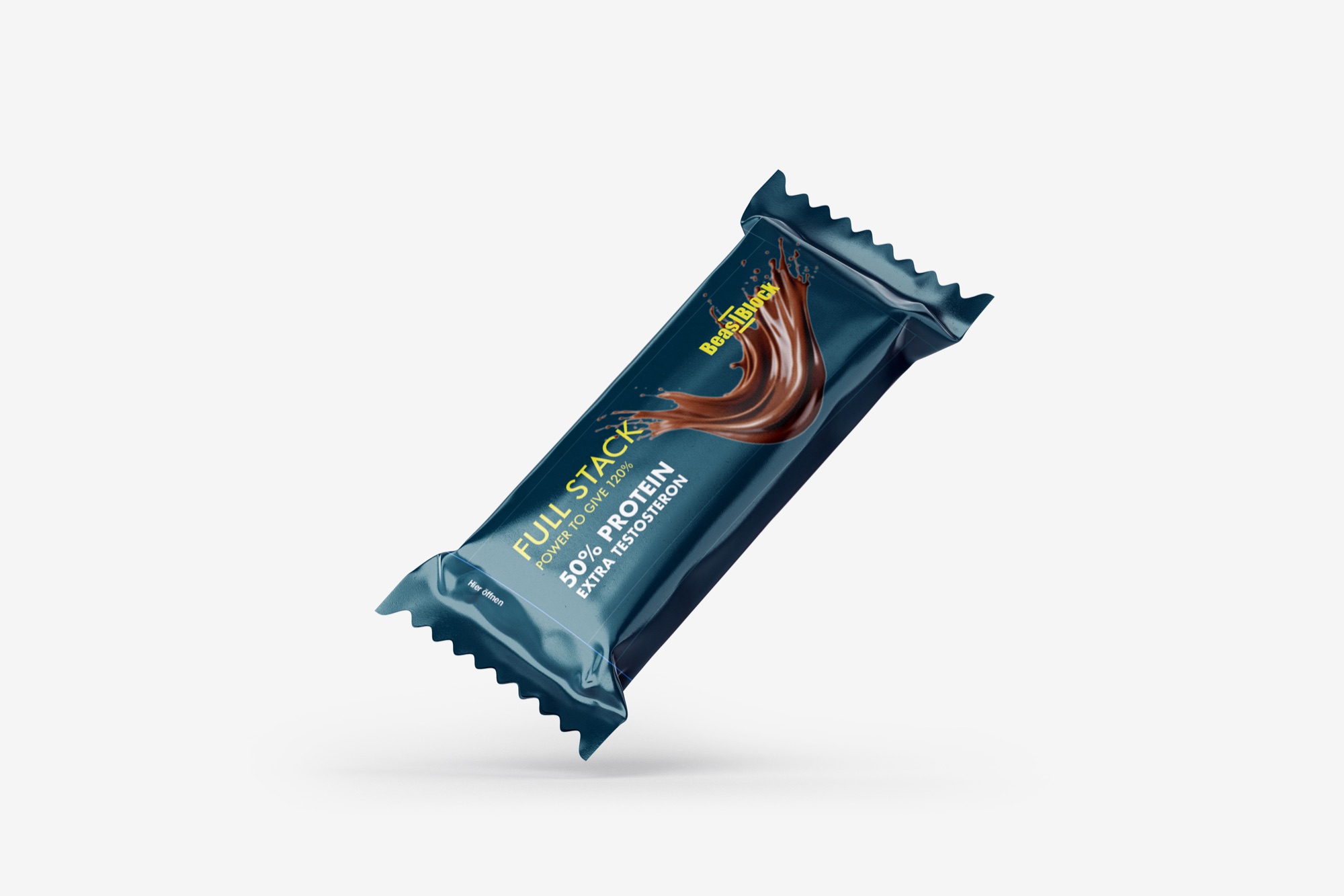 Verpackungsdesign „Full Stack“ Proteinriegel für die Marke FULLSTACK